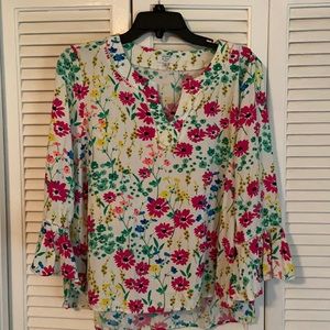 Floral 3/4 sleeve blouse